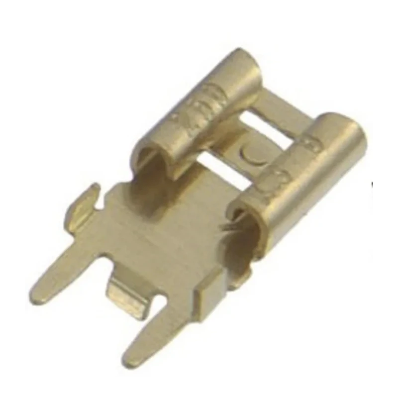 RS PRO Gold Uninsulated Male Spade Connector Solder Type 6.35 x 0.6 mm Tab Size 178-8410