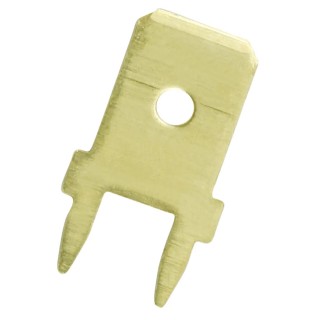 RS PRO Gold Uninsulated Male Spade Connector, Solder, 6.35 x 0.8 mm Tab Size 178-8409