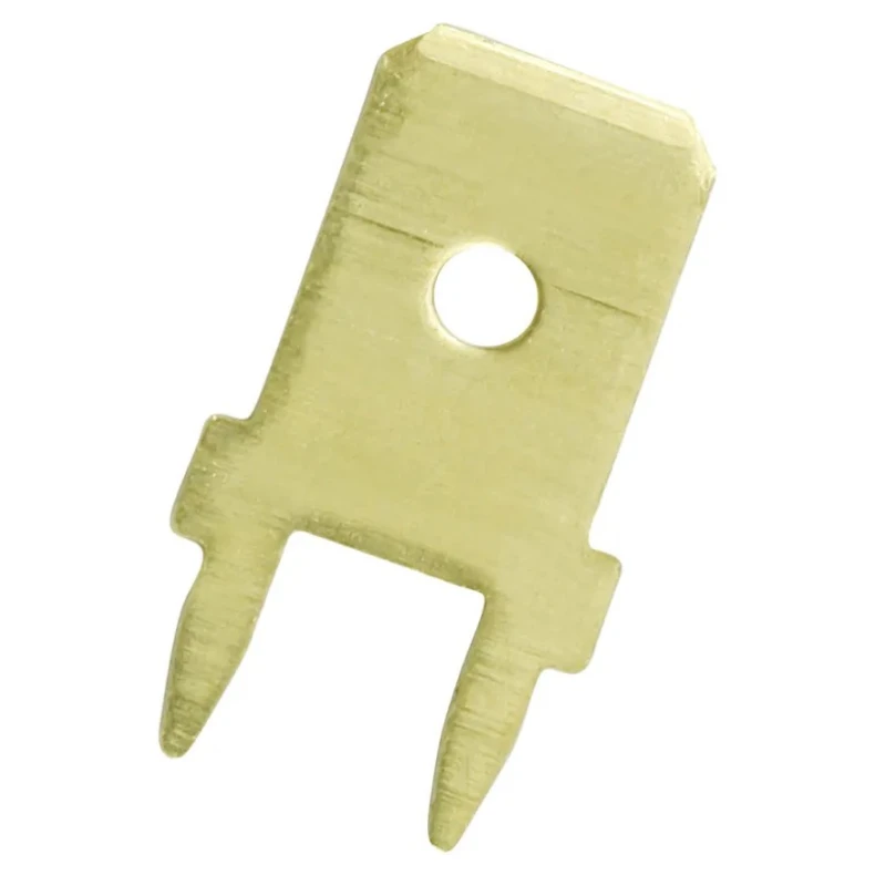 RS PRO Gold Uninsulated Male Spade Connector, Solder, 6.35 x 0.8 mm Tab Size 178-8409