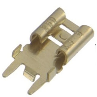 RS PRO Gold Uninsulated Male Spade Connector, Solder Termination, 6.35 x 0.8 mm Tab Size 178-8411
