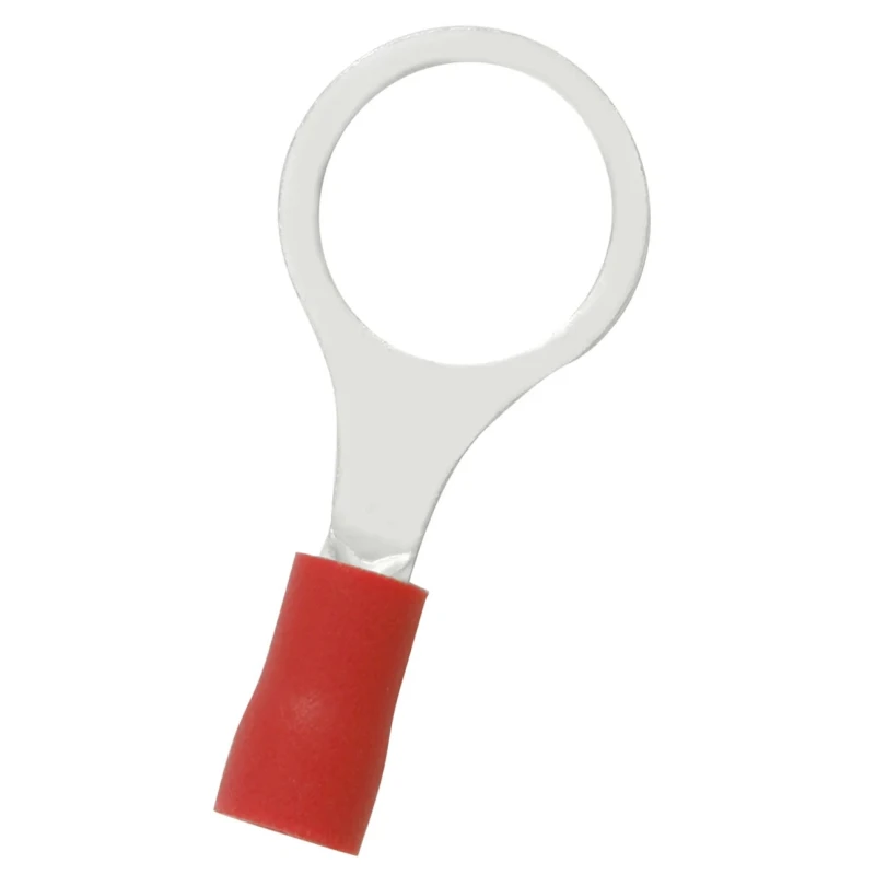RS PRO Insulated Ring Terminal, Vinyl Insulation, Red, 10.5 mm Stud Size, 22 AWG to 16 AWG Wire Size 178-8657