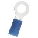 RS PRO Insulated Ring Terminal, Vinyl Insulation, 5.3 mm Stud Size, 16 AWG 14 AWG Wire Size, Blue 178-8661