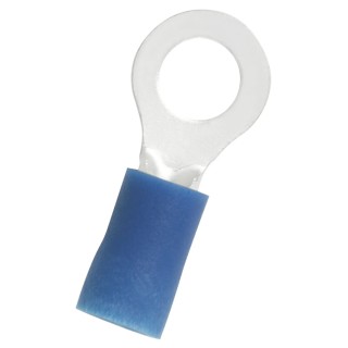 RS PRO Insulated Ring Terminal, Vinyl Insulation, 5.3 mm Stud Size, 16 AWG 14 AWG Wire Size, Blue 178-8661