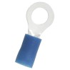 RS PRO Insulated Ring Terminal, Vinyl Insulation, 5.3 mm Stud Size, 16 AWG 14 AWG Wire Size, Blue 178-8661