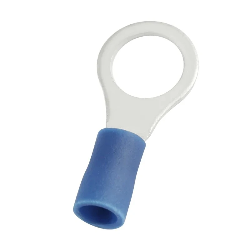 RS PRO Insulated Ring Terminal 8.4 mm Stud Size 16 AWG 14 AWG Wire Size Blue 178-8663