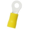 RS PRO Insulated Ring Terminal 4.3 mm Stud Size 12 AWG to 10 AWG Wire Size Yellow Vinyl Insulation 26mm Overall 178-8667