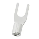 RS PRO Uninsulated Fork Terminal 16 AWG to 14 AWG 4.3 mm Stud Size Silver 178-8702