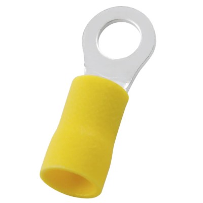 RS PRO Insulated Ring Terminal, 5.3 mm Stud Size, 12 AWG - 10 AWG Wire Size, Vinyl Insulation, Copper Contact 178-8668