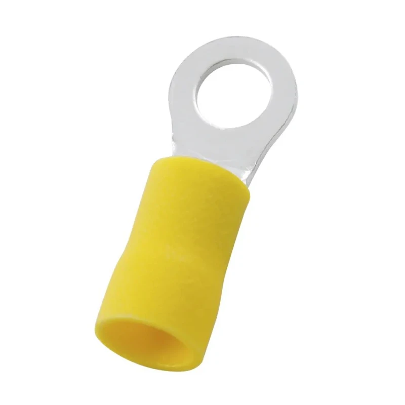 RS PRO Insulated Ring Terminal, 5.3 mm Stud Size, 12 AWG - 10 AWG Wire Size, Vinyl Insulation, Copper Contact 178-8668