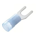 RS PRO Insulated Fork Terminal, 16 AWG to 14 AWG Wire Size, 5.3 mm Stud Size, Nylon Insulation, Blue, Copper 178-8707