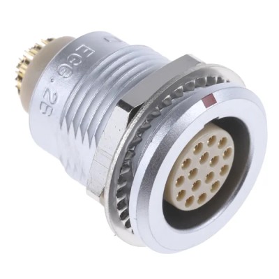 LEMO Circular Connector 16 Contacts Panel Mount 18 mm Socket Female IP50 2B Series EGG.2B.316.CLL