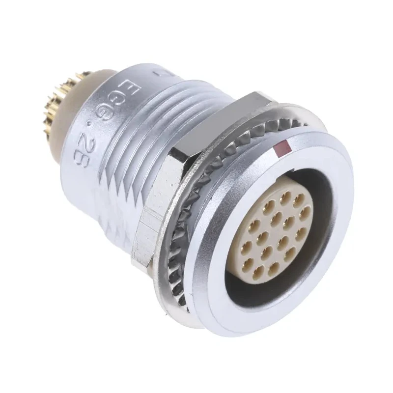 LEMO Circular Connector 16 Contacts Panel Mount 18 mm Socket Female IP50 2B Series EGG.2B.316.CLL