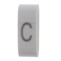 HellermannTyton Slide-On Cable Marker Pre-Printed "C", Black Legend on White PVC, 1.8 mm to 6.3 mm Cable Diameter HODS85
