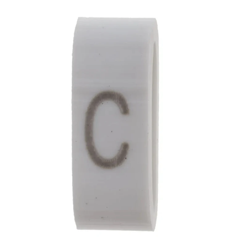 HellermannTyton Slide-On Cable Marker Pre-Printed "C", Black Legend on White PVC, 1.8 mm to 6.3 mm Cable Diameter HODS85