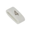 HellermannTyton Pre-Printed Slide-On Cable Marker, Black Legend "4", PVC White, 1.8 mm to 6.3 mm Cable Diameter, HODS85