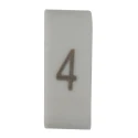HellermannTyton Pre-Printed Slide-On Cable Marker, Black Legend "4", PVC White, 1.8 mm to 6.3 mm Cable Diameter, HODS85