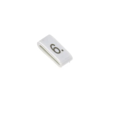 HellermannTyton Pre-Printed Slide-On Cable Marker Black Legend 6 for 1.8 mm to 6.3 mm Cable HODS85