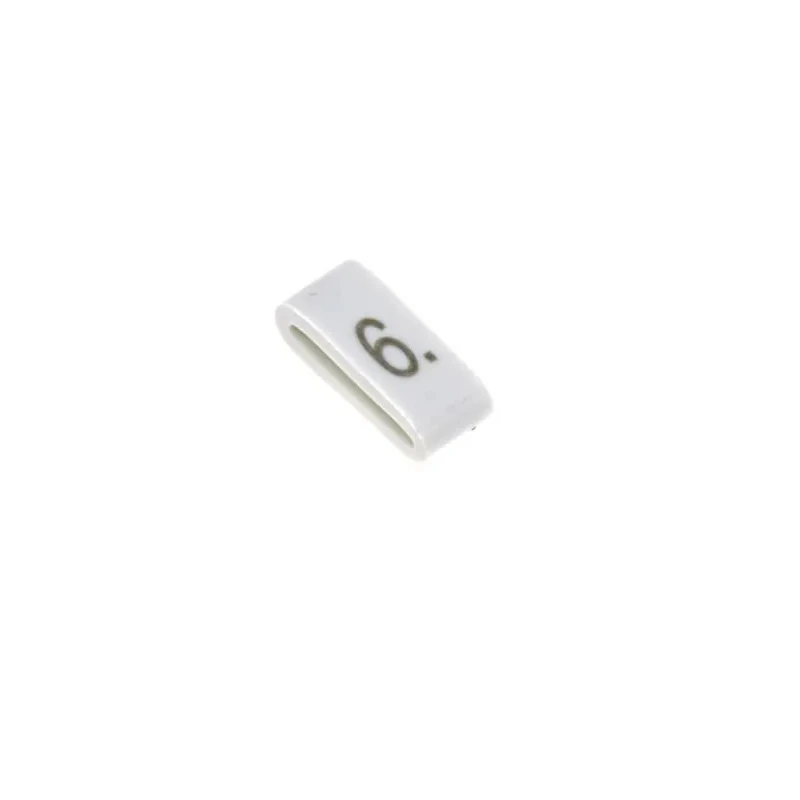 HellermannTyton Pre-Printed Slide-On Cable Marker Black Legend 6 for 1.8 mm to 6.3 mm Cable HODS85