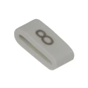 HellermannTyton Pre-Printed Slide-On Cable Marker, Black Legend "8", White PVC, 4.5mm Length, 1.8–6.3mm Cable Diameter HODS85