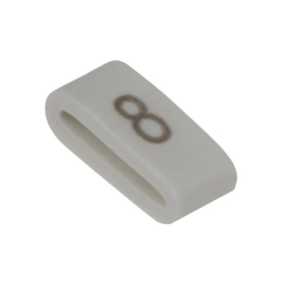 HellermannTyton Pre-Printed Slide-On Cable Marker, Black Legend "8", White PVC, 4.5mm Length, 1.8–6.3mm Cable Diameter HODS85