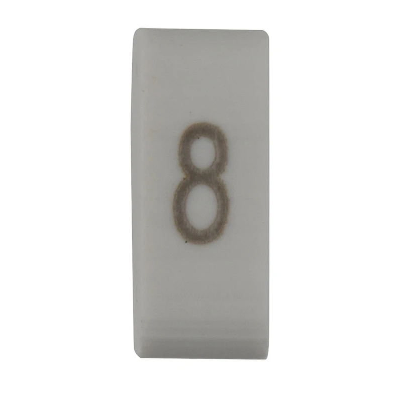 HellermannTyton Pre-Printed Slide-On Cable Marker, Black Legend "8", White PVC, 4.5mm Length, 1.8–6.3mm Cable Diameter HODS85