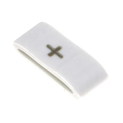 HellermannTyton Slide-On Cable Marker 6.3 mm Max Diameter, Black Legend "+", White PVC Material HODS85