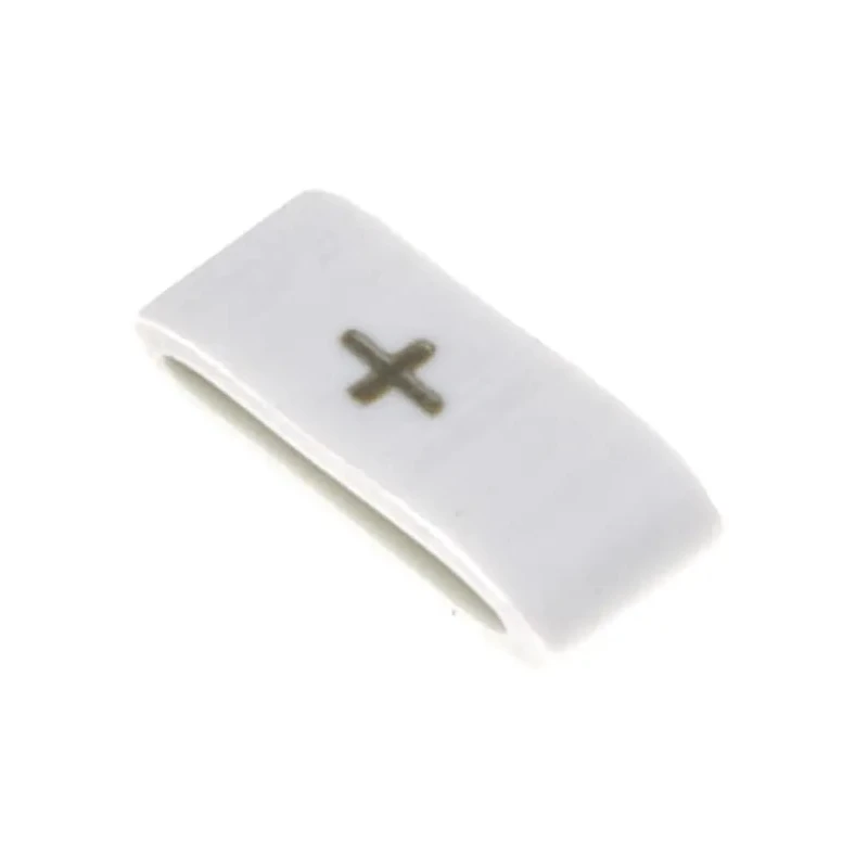 HellermannTyton Slide-On Cable Marker 6.3 mm Max Diameter, Black Legend "+", White PVC Material HODS85