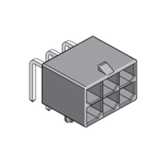 Molex Mega-Fit Series Right Angle Through Hole PCB Header 2 Contact 5.7 mm Pitch 2 Row Shrouded 76825-0002