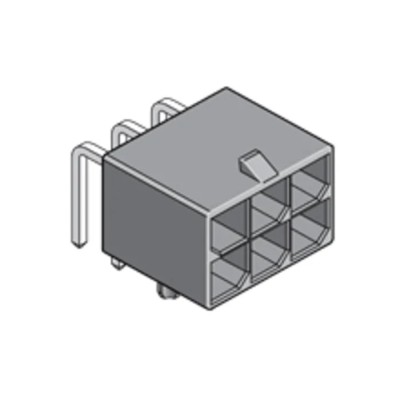 Molex Mega-Fit Series Right Angle Through Hole PCB Header 2 Contact 5.7 mm Pitch 2 Row Shrouded 76825-0002