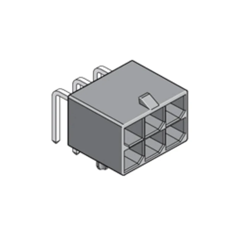 Molex Mega-Fit Series Right Angle Through Hole PCB Header 2 Contact 5.7 mm Pitch 2 Row Shrouded 76825-0002