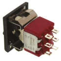 C & K DPDT On-On On-(On) Panel Mount Stainless Steel Rocker Switch 2A 250V AC 28V DC 7000 Series 7201J51ZQE22