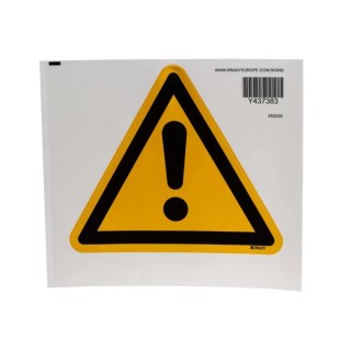 Brady Hazard Warning Sign Label Self-Adhesive Polyethylene Terephthalate 200mm x 173mm PIC 308-TRI 200-B7541 (BRANDED)