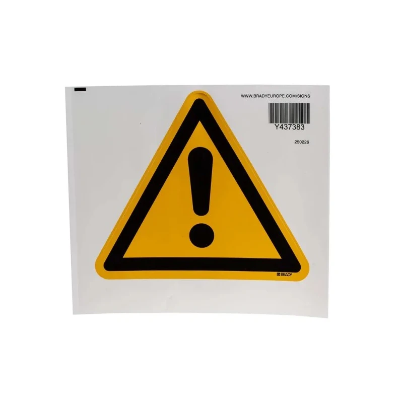 Brady Hazard Warning Sign Label Self-Adhesive Polyethylene Terephthalate 200mm x 173mm PIC 308-TRI 200-B7541 (BRANDED)