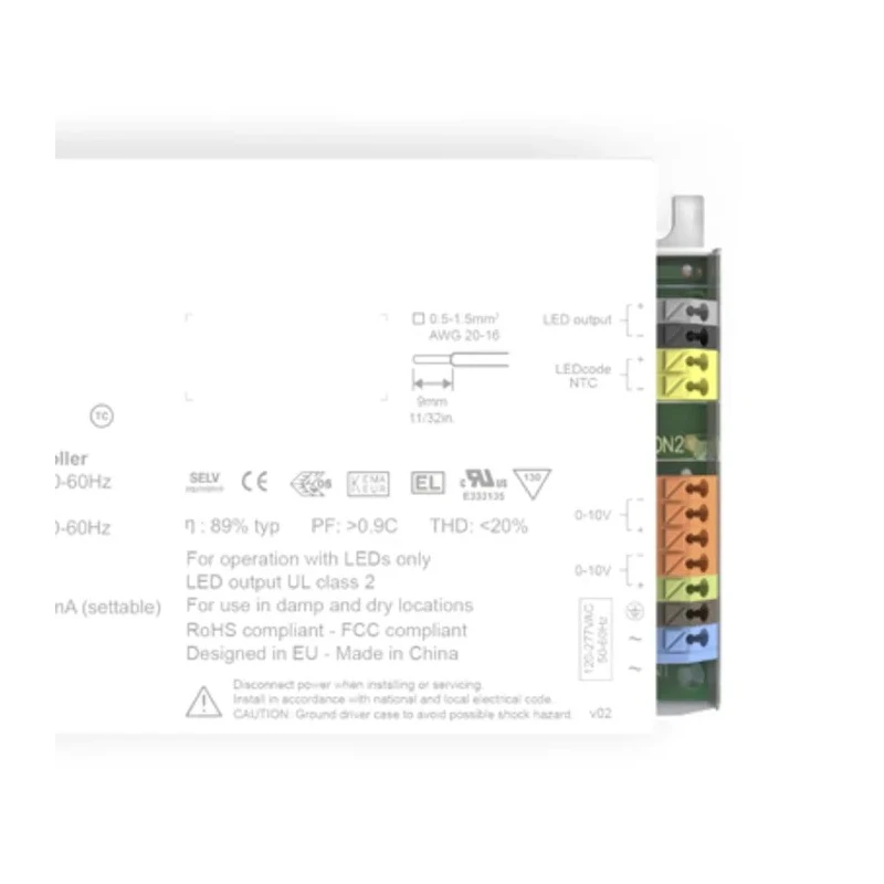 eldoLED 1 Output LED Driver 2V to 55V 50W 700mA Constant Current, 0 to 10 V Dimming EC0561S3