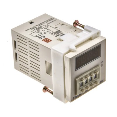 RS PRO Plug-in Digital Counter Timer Relay 8-Contact 100-240 V AC 99 min 59 s Power On-Delay 1-Function SPDT Switch 179-2909
