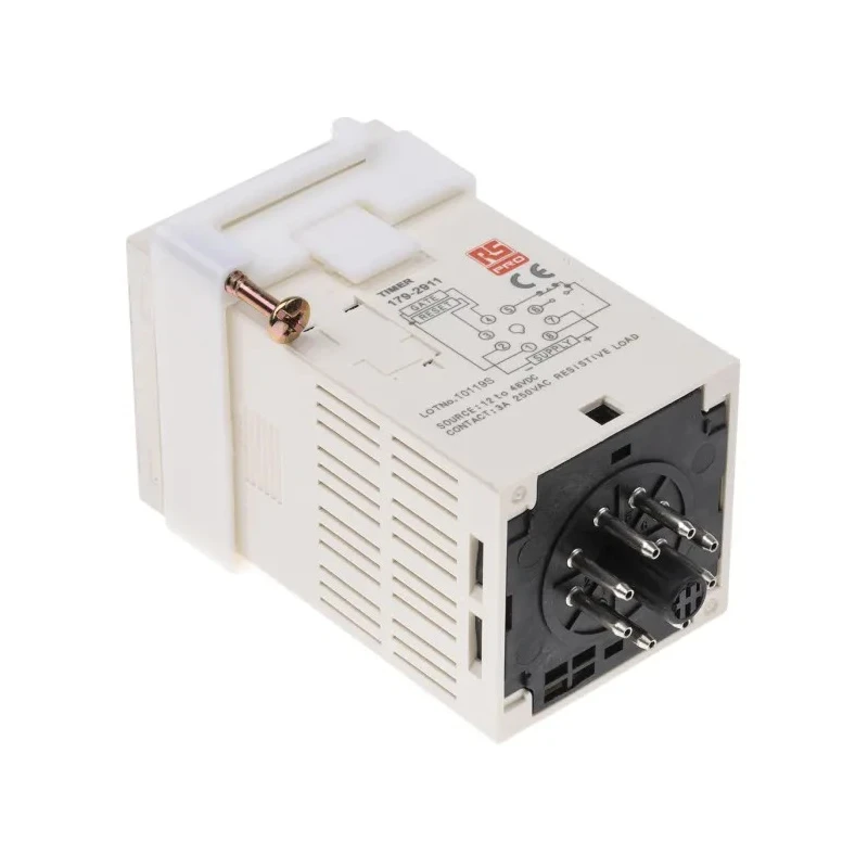RS PRO Plug‑In Timer Relay 1-Contact 240 V AC 99 h 59 min ON Delay SPDT Switch 179-2911