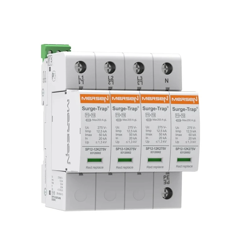 Mersen Surge Protector 400V AC Maximum Surge Current 12.5 kA Type 2 & Type 1 Arrester DIN Rail Mount STPT12