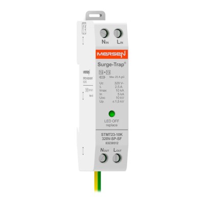 Mersen Surge Protector Type 2+3/Class II+III 230V Maximum Voltage 10kA Maximum Surge Current DIN Rail Mount STMT23