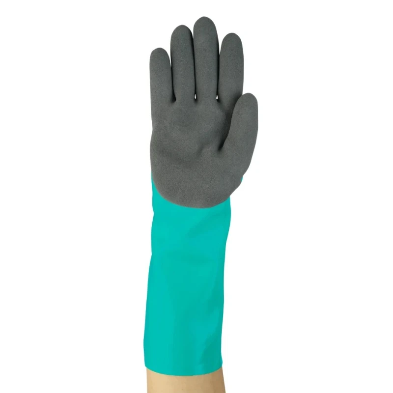 Ansell AlphaTec Chemical Resistant Green Nitrile Work Gloves Size 10 Pair 58735100