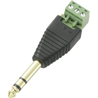 RS PRO Jack Connector 6.35 mm Cable Male 3 Plug Adapter 12V DC 5A 179-2853