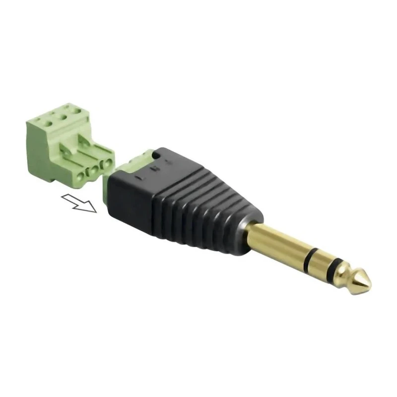 RS PRO Jack Connector 6.35 mm Cable Male 3 Plug Adapter 12V DC 5A 179-2853