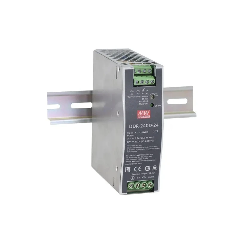 MEAN WELL DC/DC Converter , 48V DC Output, 5A, 33.6V–67.2V DC Input, DIN Rail Mount, 240W, -40°C to 70°C DDR-240C-48