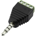 RS PRO Jack Connector 3.5 mm Cable Male 4 Plug Adapter 12V DC 5A Solder 179-2863