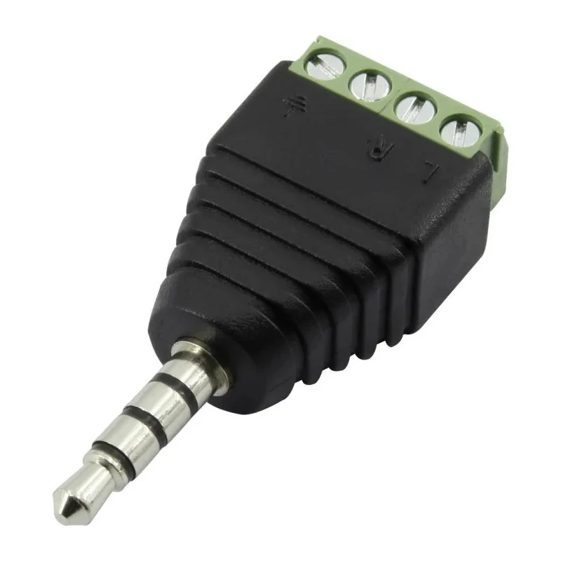 RS PRO Jack Connector 3.5 mm Cable Male 4 Plug Adapter 12V DC 5A Solder 179-2863