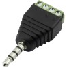 RS PRO Jack Connector 3.5 mm Cable Male 4 Plug Adapter 12V DC 5A Solder 179-2863