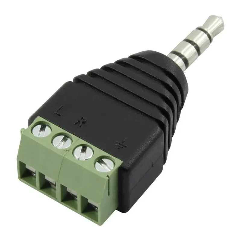 RS PRO Jack Connector 3.5 mm Cable Male 4 Plug Adapter 12V DC 5A Solder 179-2863
