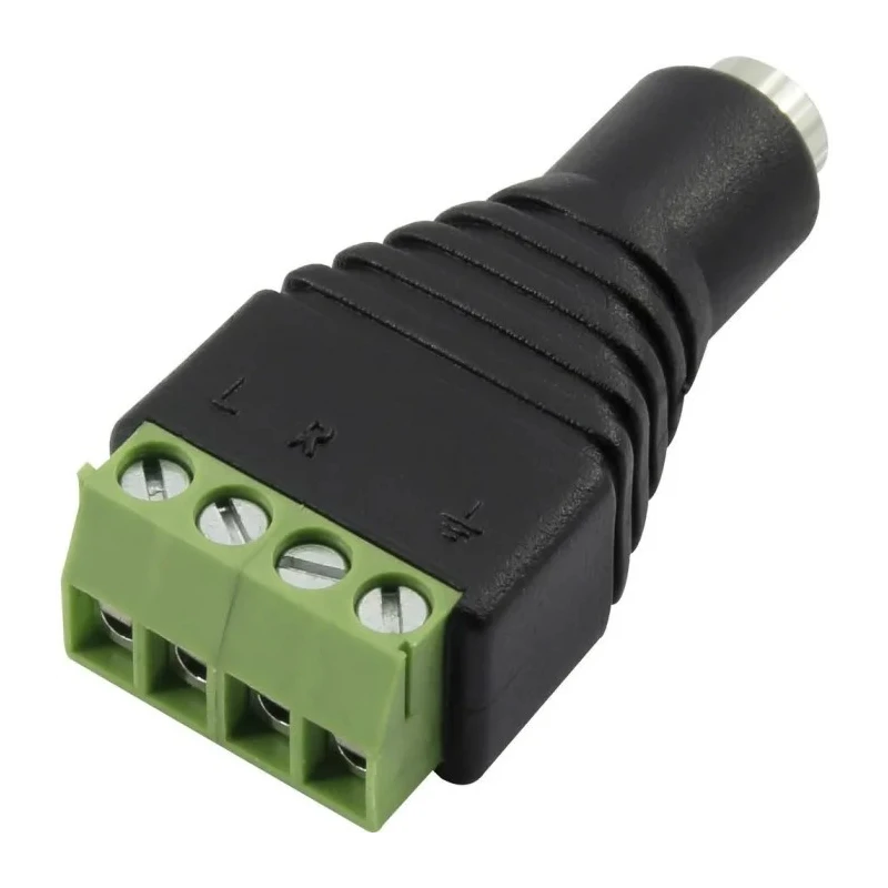 RS PRO Jack Connector 3.5 mm Cable Female 4 Jack Adapter, 12V DC 5A Solder 179-2864