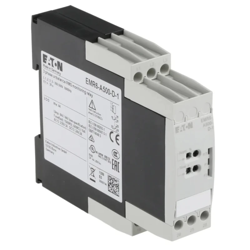 Eaton Monitoring Relay Phase Failure Phase Sequence CO Contact Configuration DIN Rail Mount 300/500 V 184762 EMR6-A500-D-1