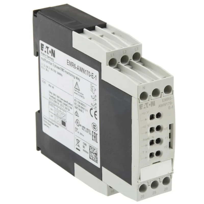 Eaton Monitoring Relay Phase and Voltage Protection 90/170 V AC 4A Screw Terminal DIN Rail Mount 184768 EMR6-AWN170-E-1
