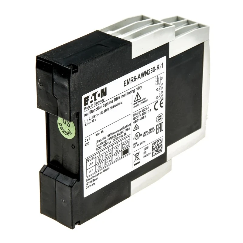 Eaton Monitoring Relay 180/280 V AC Monitor Range CO Contact DIN Rail Mount 4A 184769 EMR6-AWN280-K-1